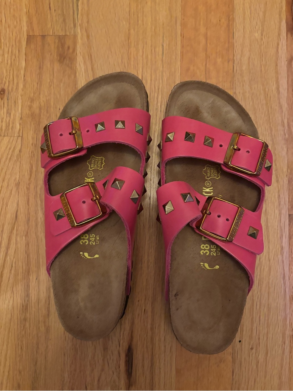 Birkenstock Pink Studded Arizona Sandals